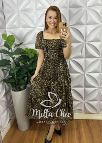 Vestido Astrid Tule Animal Print - Milla Chic