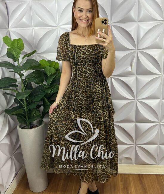 Vestido Astrid Tule Animal Print - Milla Chic