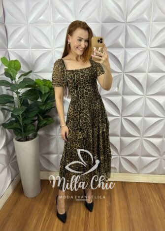 Vestido Astrid Tule Animal Print - Milla Chic