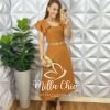 Vestido Áustria Em Linho - Caramelo - Milla Chic