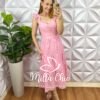 Milla Chic - millachic com br vestido austria em linho caramelo copia 1 Vestido Flora Em Lesie Algodão - Rosa - Milla Chic