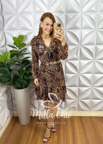 Vestido Boho Chiffon - Animal Print - Milla Chic