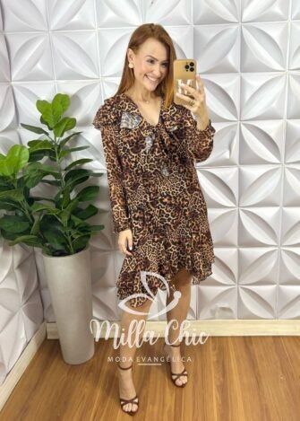 Vestido Boho Chiffon - Animal Print - Milla Chic