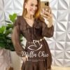 Vestido Boho Chiffon - Marrom - Milla Chic