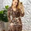 Milla Chic - millachic com br vestido boho chiffon marrom copia Vestido Boho Chiffon - Animal Print - Milla Chic