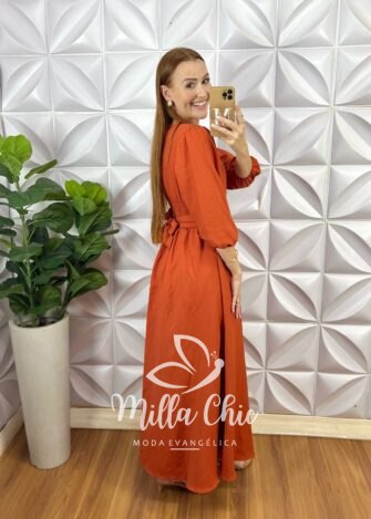 Milla Chic - millachic com br vestido carlota terracota 1 Vestido Carlota - TerraCota - Milla Chic