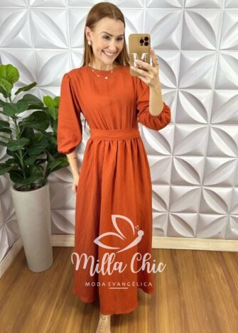 Milla Chic - millachic com br vestido carlota terracota 4 Vestido Carlota - TerraCota - Milla Chic