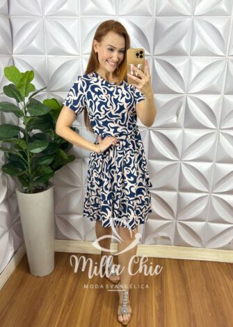 Vestido Lourdes Comfy Chic - Azul - Milla Chic