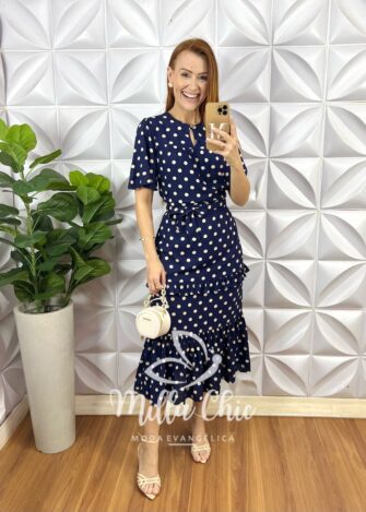 Vestido Copacabana Póa Azul Marinho - Milla Chic