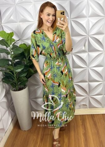 Vestido Creta Em Viscolinho - Verde - Milla Chic