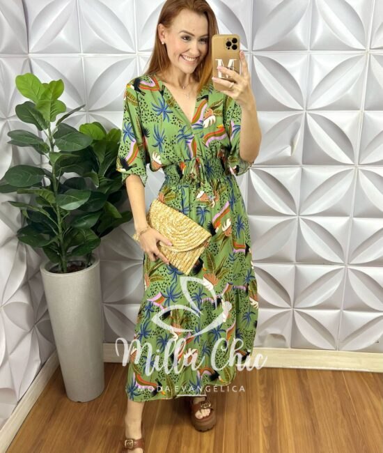 Vestido Creta Em Viscolinho - Verde - Milla Chic