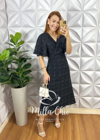Vestido Envelope Eulália - Preto - Milla Chic