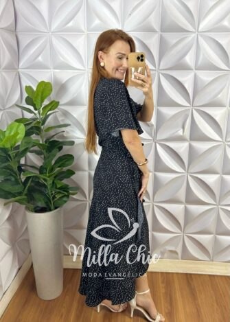 Vestido Envelope Eulália - Preto - Milla Chic