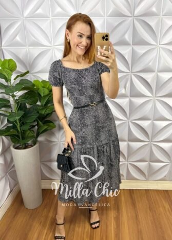 Vestido Gioconda Em Viscolinho - Preto - Milla Chic