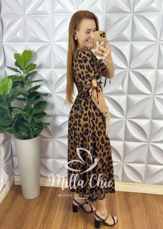 Milla Chic - millachic com br vestido liz viscolinho estampado animal print 1 Vestido Liz Viscolinho Estampado - Animal Print - Milla Chic