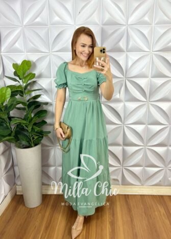 Vestido Longo Valquíria - Verde - Milla Chic