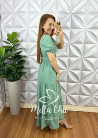 Vestido Longo Valquíria - Verde - Milla Chic