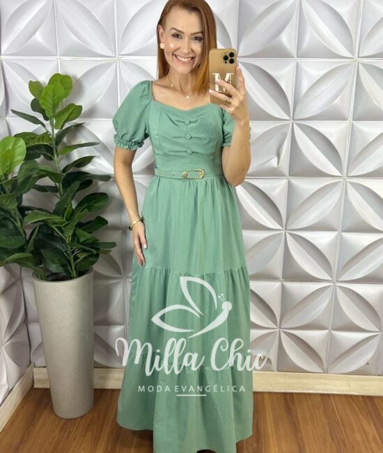 Vestido Longo Valquíria - Verde - Milla Chic