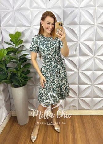 Vestido Lourdes Comfy Chic - Verde - Milla Chic