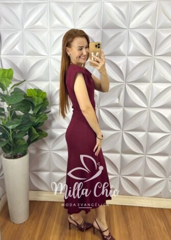 Milla Chic - millachic com br vestido miss em tricot modal 2 Vestido Miss Em Tricot Modal - Vinho - Milla Chic