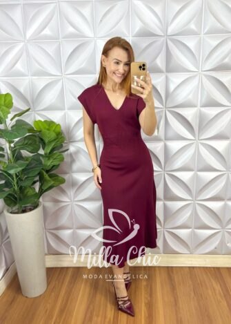 Milla Chic - millachic com br vestido miss em tricot modal 4 Vestido Miss Em Tricot Modal - Vinho - Milla Chic