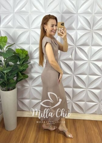 Milla Chic - millachic com br vestido miss em tricot modal marrom 2 Vestido Miss Em Tricot Modal - Marrom - Milla Chic