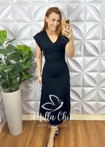 Milla Chic - millachic com br vestido miss em tricot modal preto 2 Vestido Miss Em Tricot Modal - Preto - Milla Chic