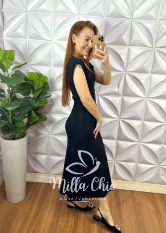 Milla Chic - millachic com br vestido miss em tricot modal preto 3 Vestido Miss Em Tricot Modal - Preto - Milla Chic