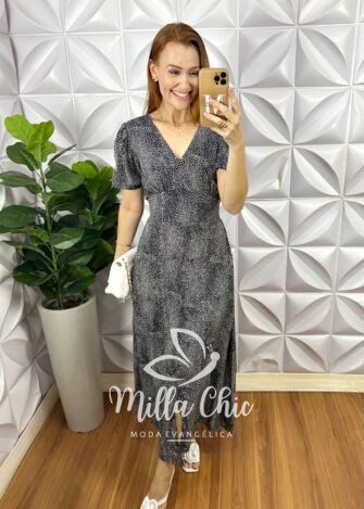 Vestido Nadine Em Viscolinho - Preto - Milla Chic