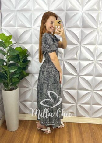 Vestido Nadine Em Viscolinho - Preto - Milla Chic
