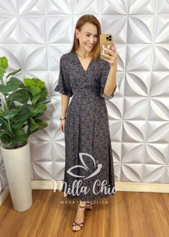 Vestido Nala Em Viscolinho - Marrom - Milla Chic