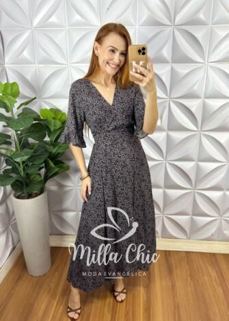 Vestido Nala Em Viscolinho - Marrom - Milla Chic