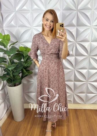 Vestido Nala Em Viscolinho - Nude - Milla Chic