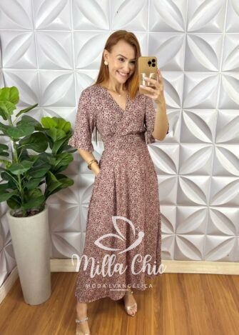 Vestido Nala Em Viscolinho - Nude - Milla Chic