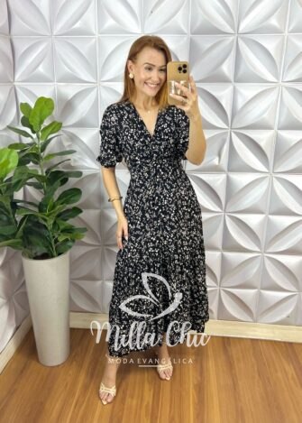 Milla Chic - millachic com br vestido nala em viscolinho preto 1 Vestido Nala Em Viscolinho - Preto - Milla Chic