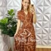 Vestido Otilia Em Crepe Dunnas - Marrom - Milla Chic