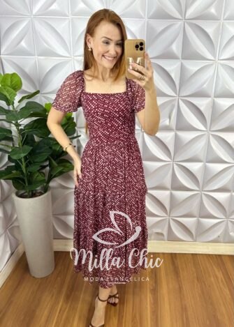 Milla Chic - millachic com br vestido suica em tule poa vermelho 3 Vestido Suíça Em Tule Póa - Vermelho - Milla Chic