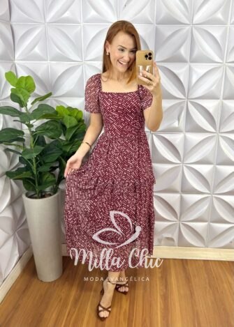 Vestido Suíça Em Tule Póa - Vermelho - Milla Chic