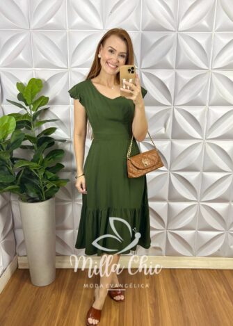 Vestido Vera Em Viscolinho - Verde - Milla Chic