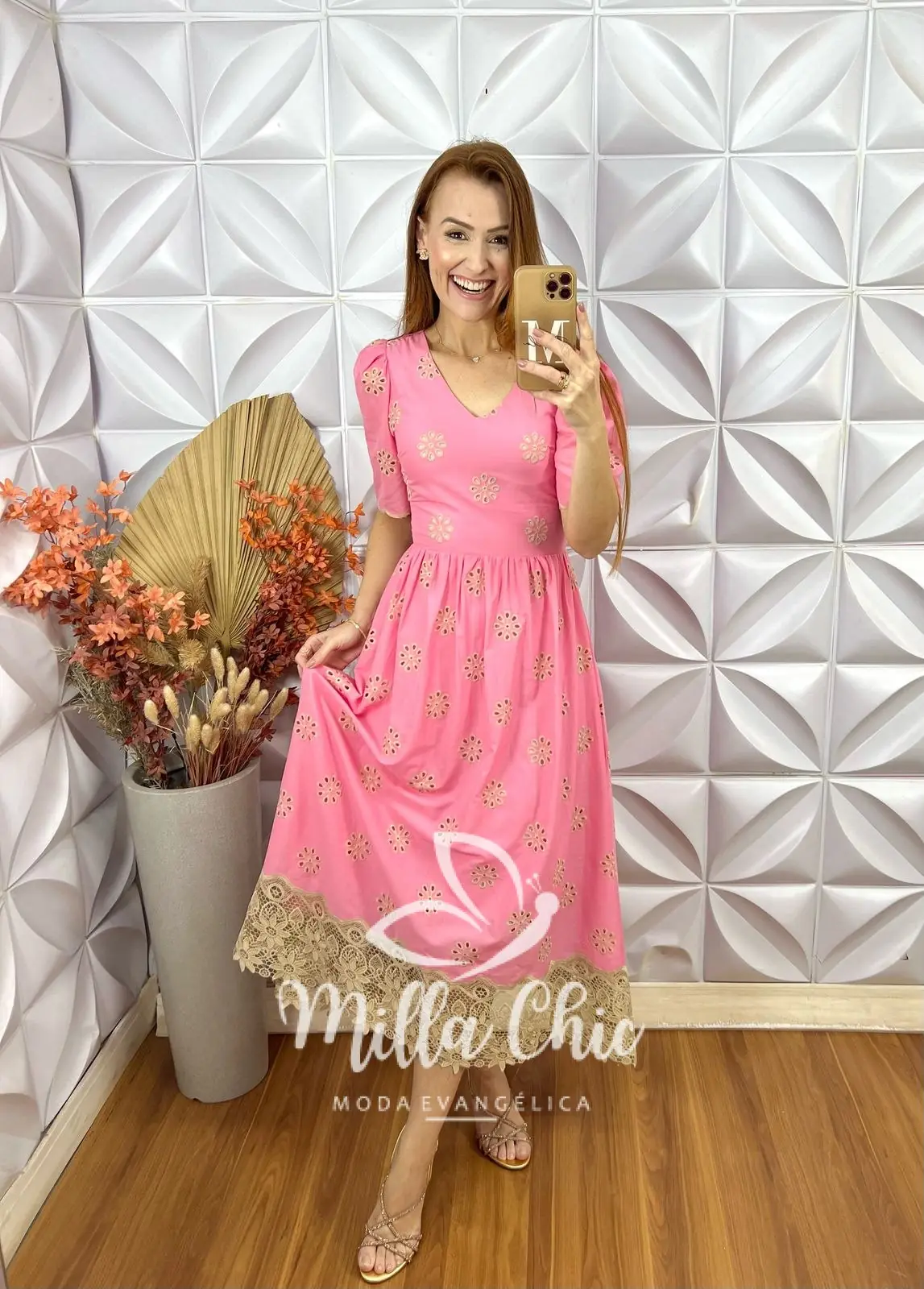 Vestido Megh Em Lesie Algodão – Rosa – Milla Chic Vestido Megh Em Lesie Algodão - Rosa - Milla Chic