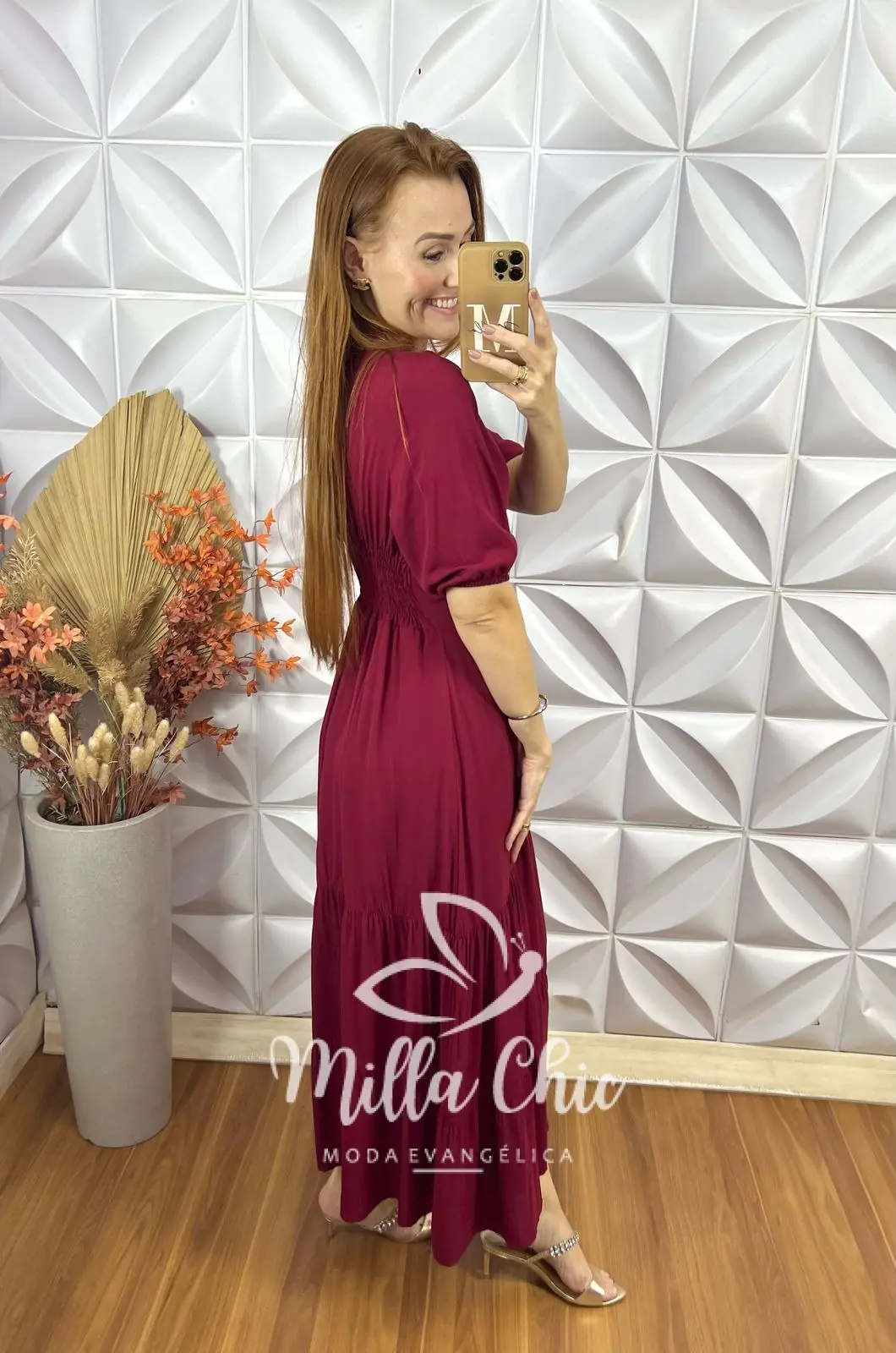 Vestido Nala Em Viscolinho – Cherry – Milla Chic Vestido Nala Em Viscolinho - Cherry - Milla Chic