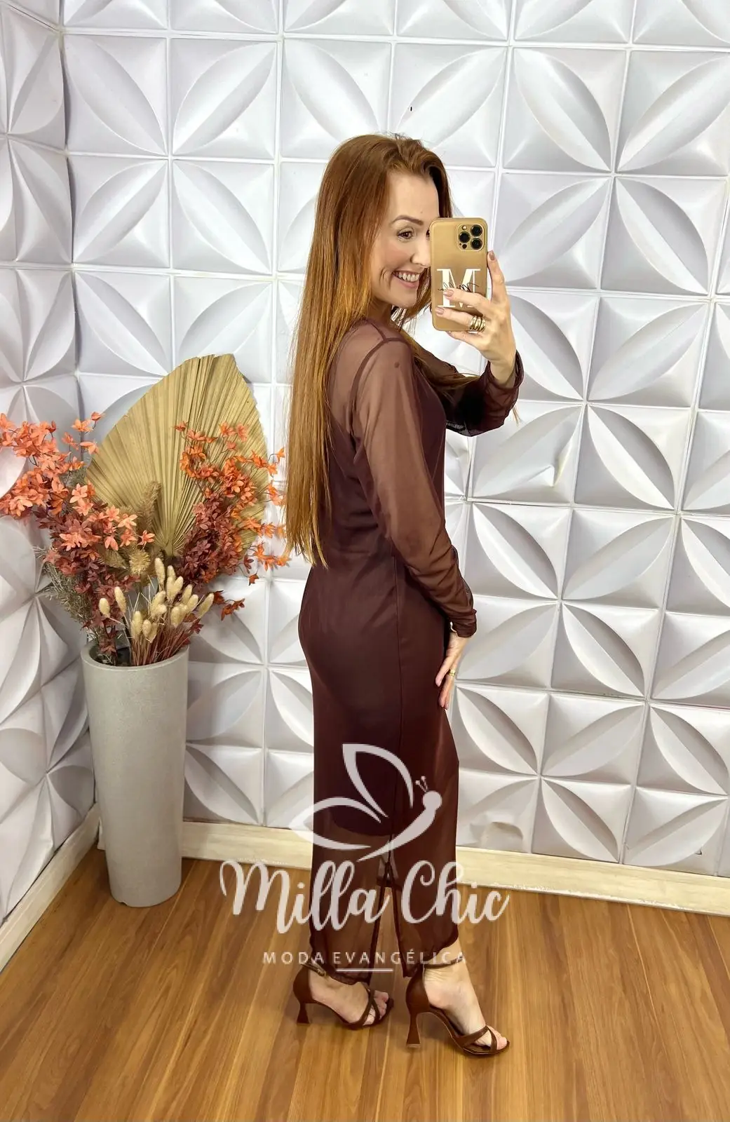 Vestido Boho Rosana Em Tule – Marrom – Milla Chic Vestido Boho Rosana Em Tule - Marrom - Milla Chic
