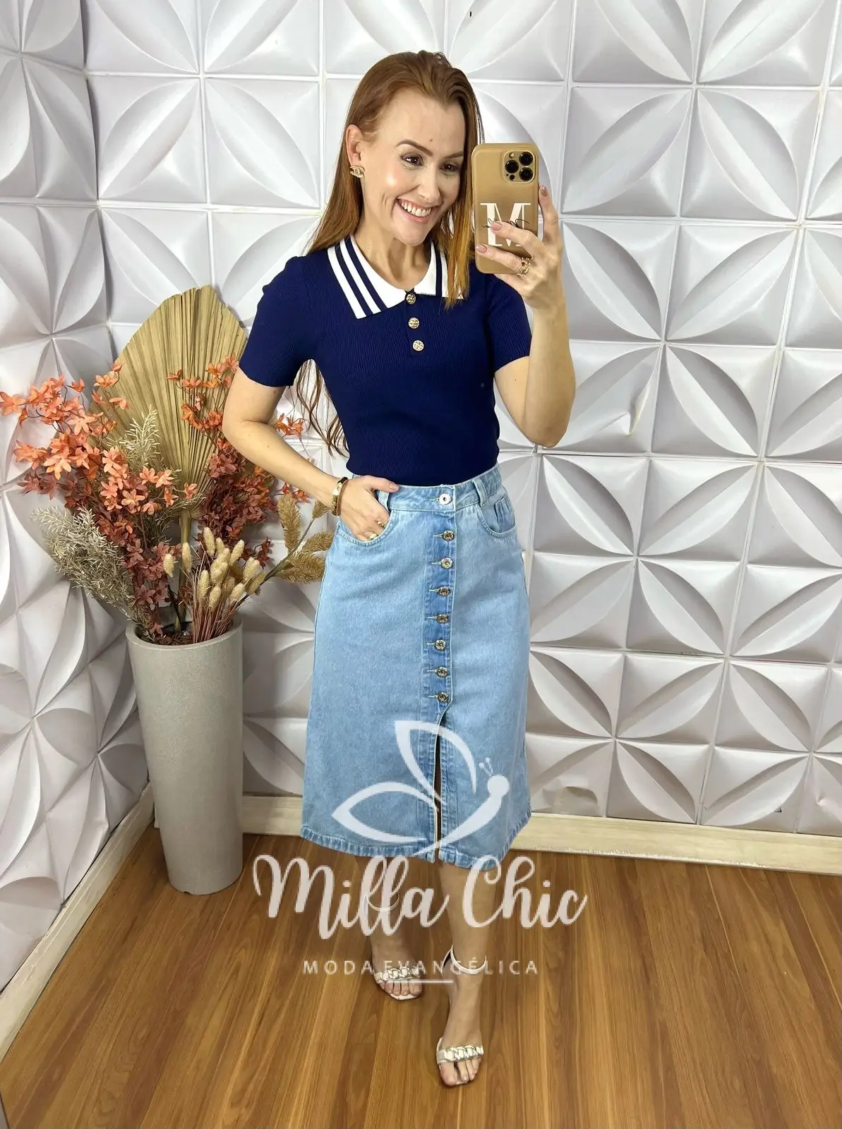 Saia Jeans Elara – Milla Chic Saia Jeans Elara - Milla Chic