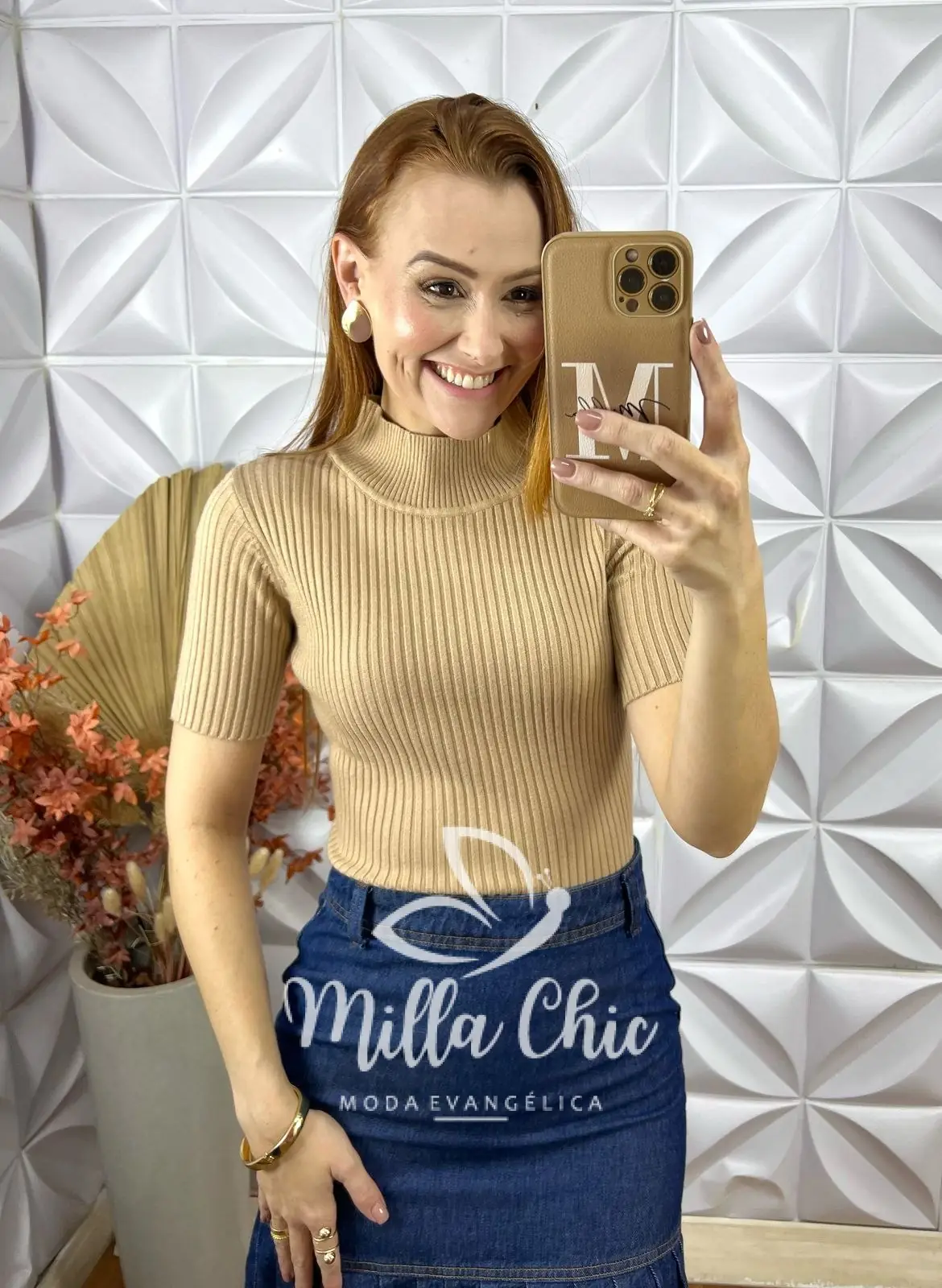 Cacharel Em Tricot Manga Curta – Bege – Milla Chic Cacharel Em Tricot Manga Curta - Bege - Milla Chic