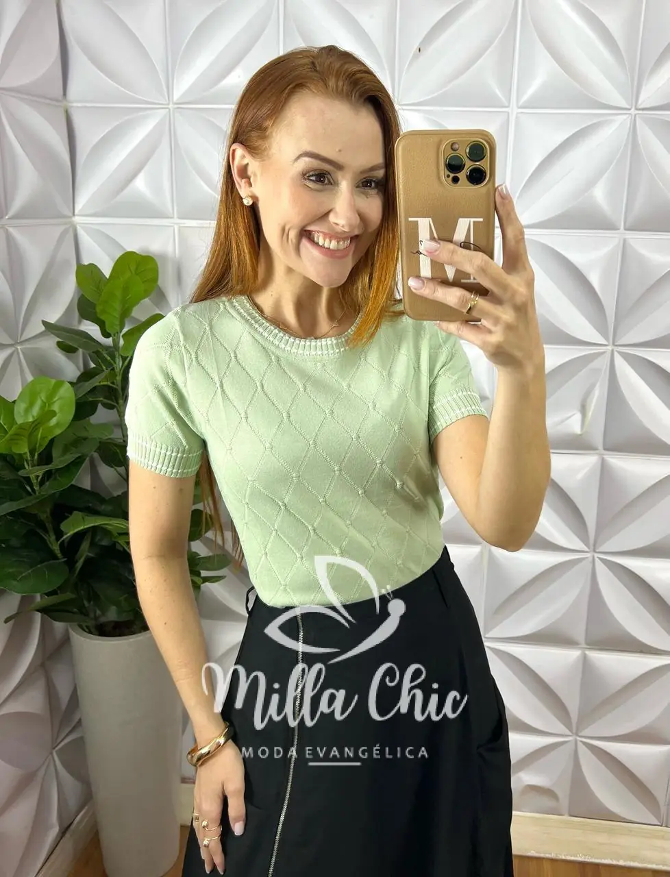 Blusa Livia Em Tricot Modal – Verde – Milla Chic Blusa Livia Em Tricot Modal - Verde - Milla Chic
