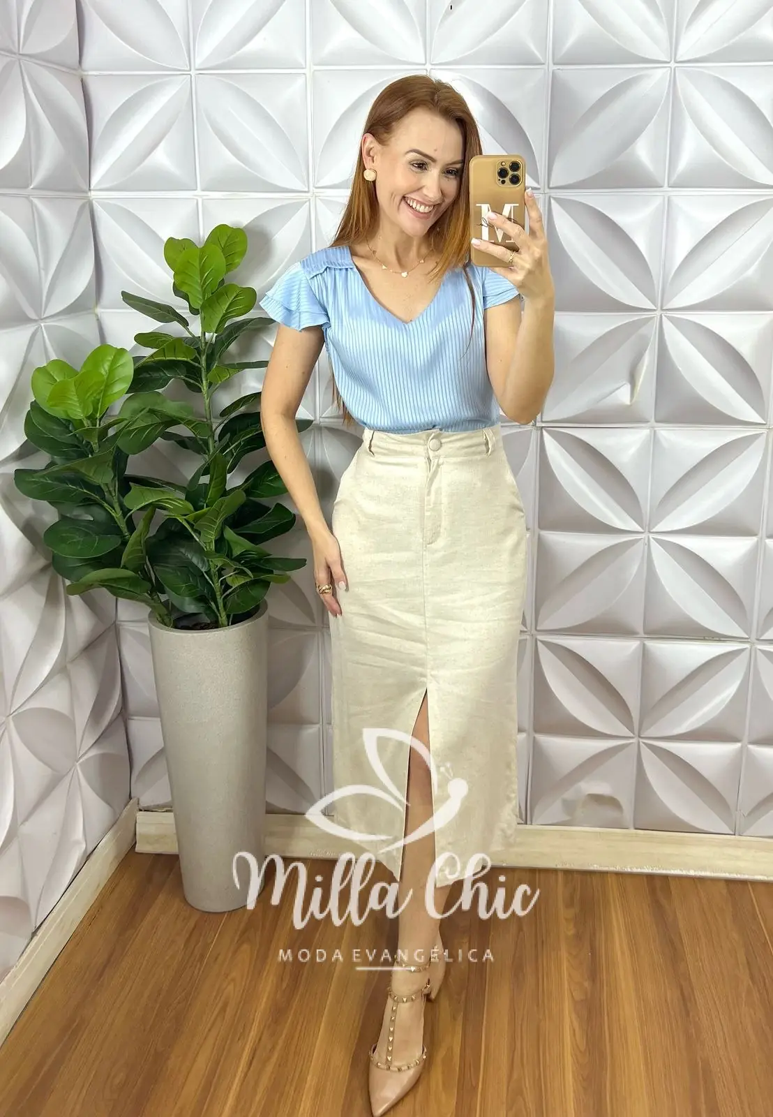 Blusa Em Cetim Margot – Azul – Milla Chic Blusa Em Cetim Margot - Azul - Milla Chic
