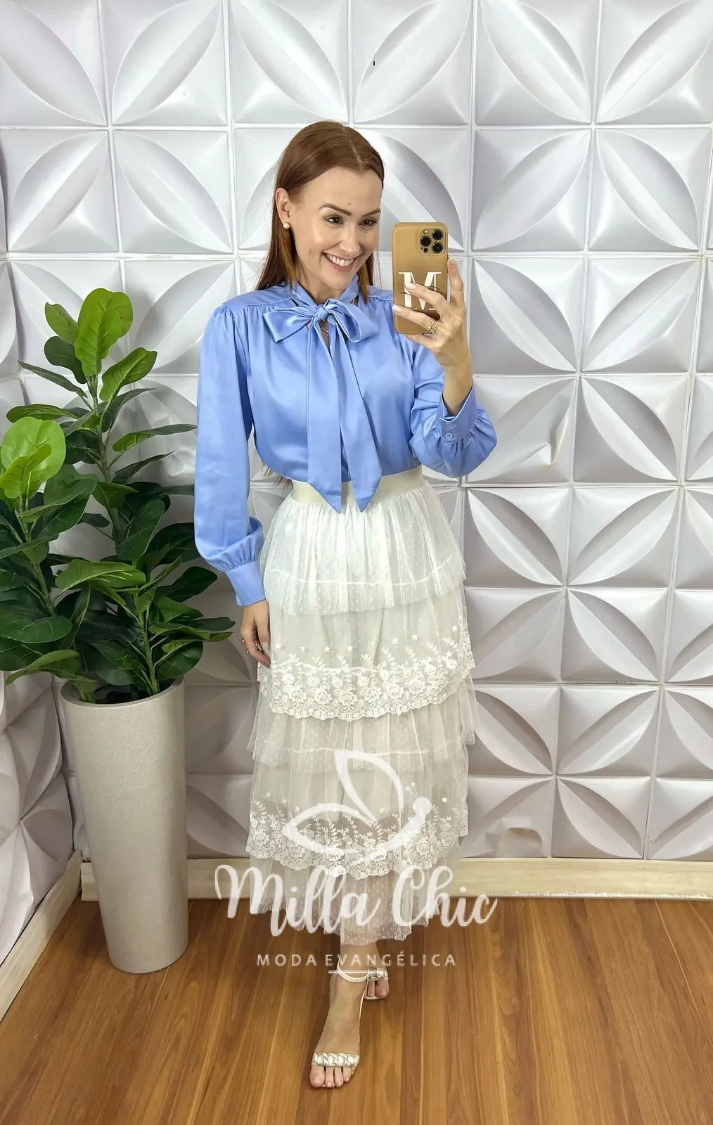 Camisa Em Cetim Glória – Azul – Milla Chic Camisa Em Cetim Glória - Azul - Milla Chic
