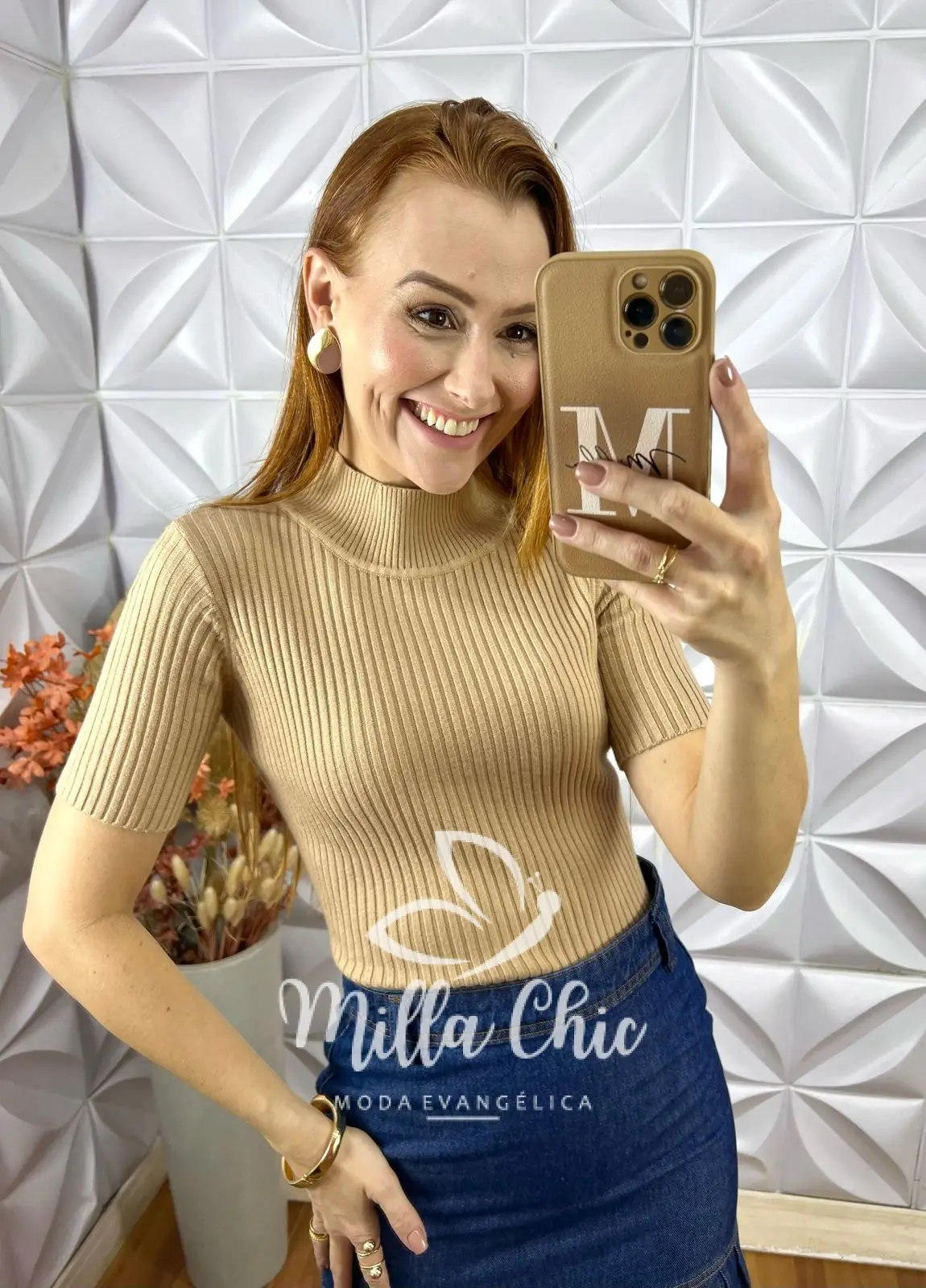 Cacharel Em Tricot Manga Curta – Bege – Milla Chic Cacharel Em Tricot Manga Curta - Bege - Milla Chic