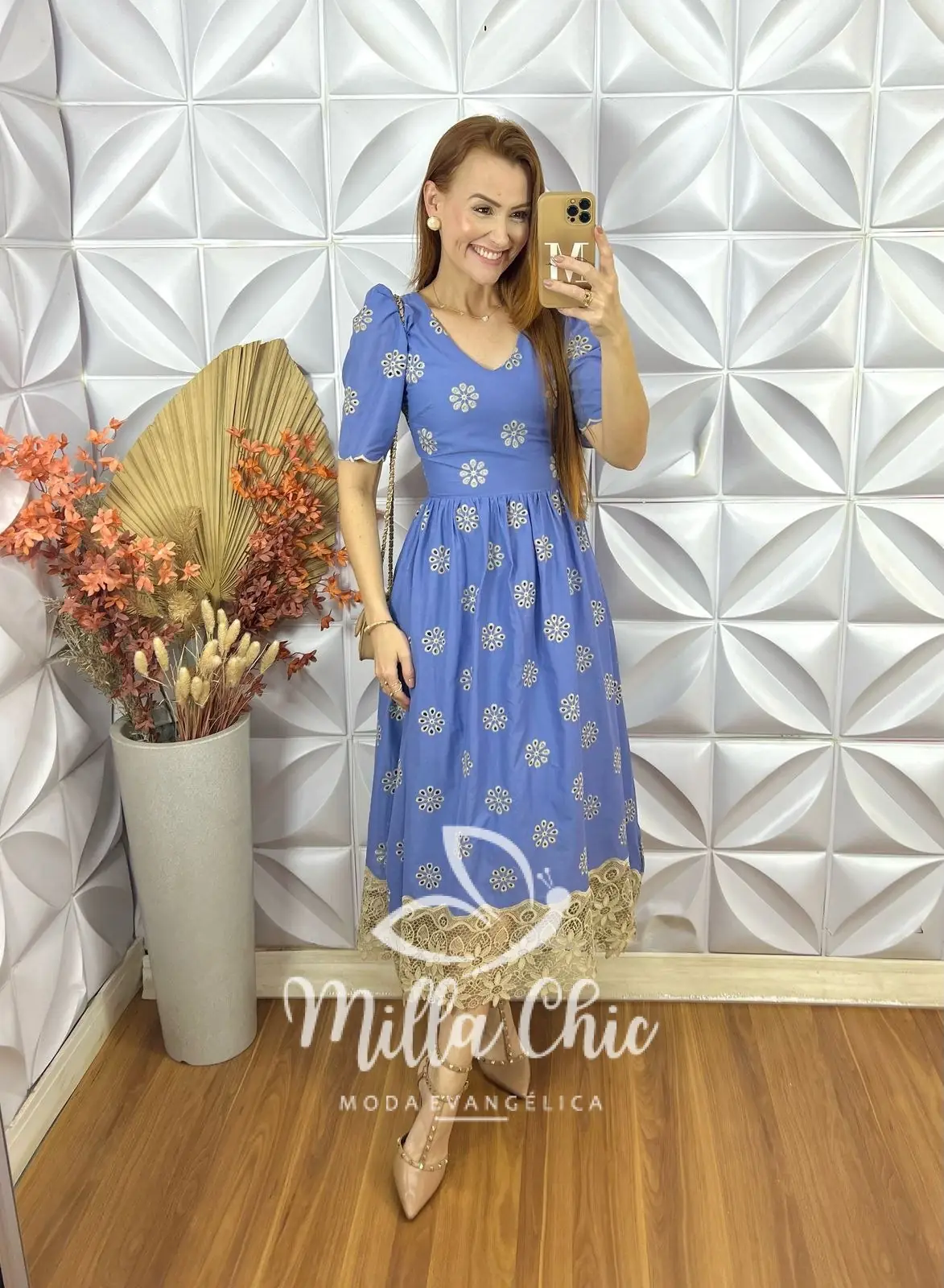 Vestido Megh Em Lesie Algodão – Azul – Milla Chic Vestido Megh Em Lesie Algodão - Azul - Milla Chic