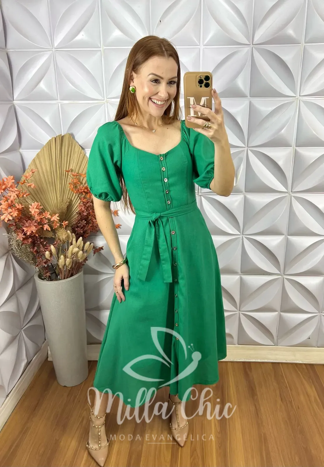 Vestido Nany Em Linho – Verde – Milla Chic Vestido Nany Em Linho - Verde - Milla Chic